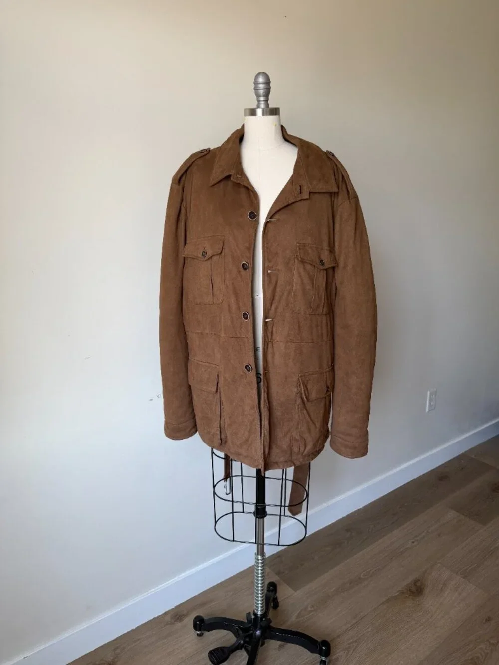 Robert Comstock Suede Jacket XXL | Safari Field Coat | Tan Brown | Vintage